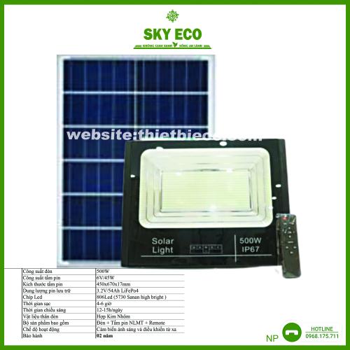 Đèn pha năng lượng mặt trời BLU SKY - NP 500 W