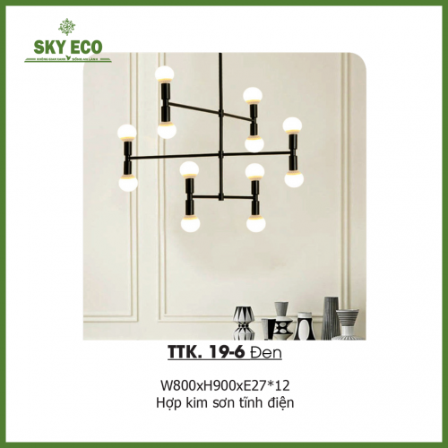 Đèn thả TTK. 19 - 6 đen 