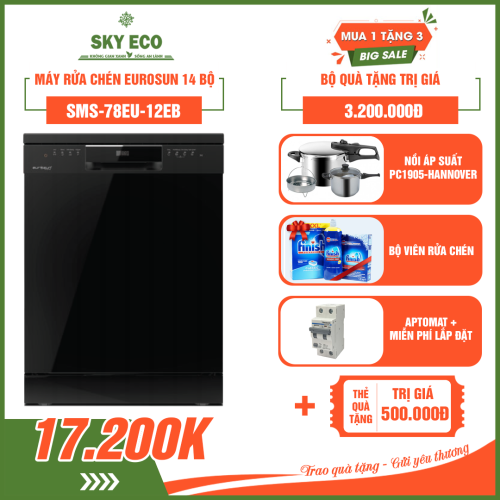 MÁY RỬA CHÉN EUROSUN 14 BỘ SMS 78EU12EB