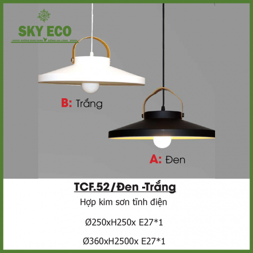 Đèn thả hiện đại TCF.52/Đen -Trắng 