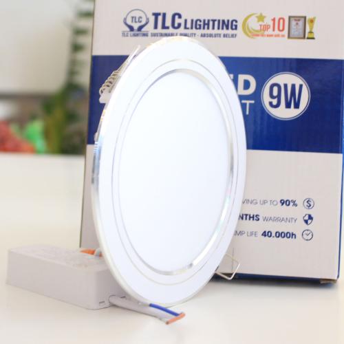 Đèn âm trần siêu mỏng viền bạc TLC LIGHTING 9w