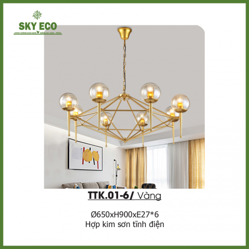 Đèn Thả Thiết Kế TTK.01-6/Vàng