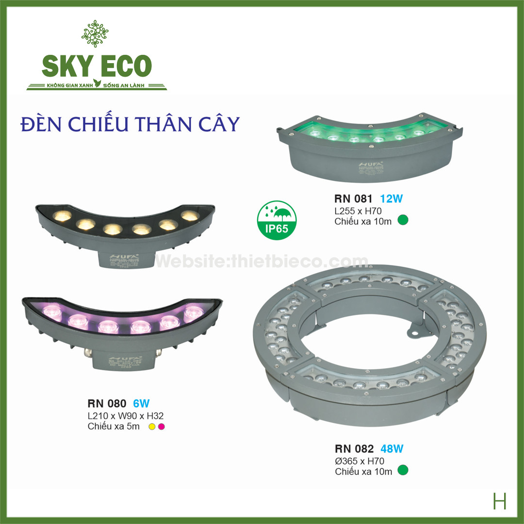 Đèn chiếu cây ôm thân cây tròn ngoại thất 6w, 12w , 48w 