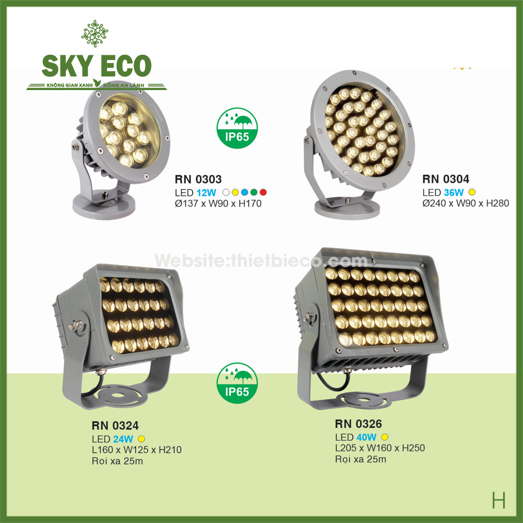 Đèn rọi cây - rọi cột ngoại thất 12w, 24w, 36, 40w 