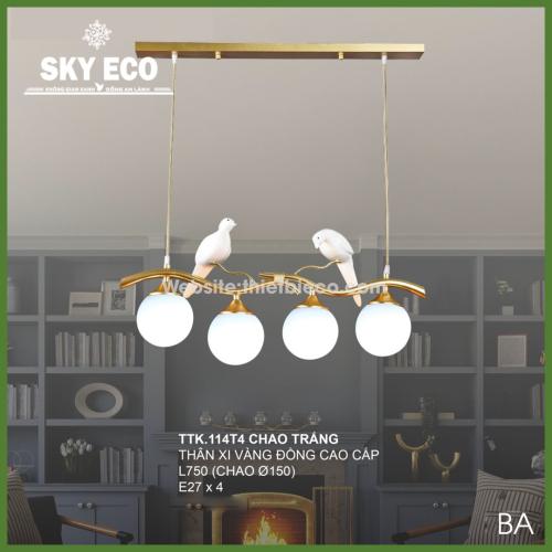 Đèn Chùm TTK114T4 Chao Trắng