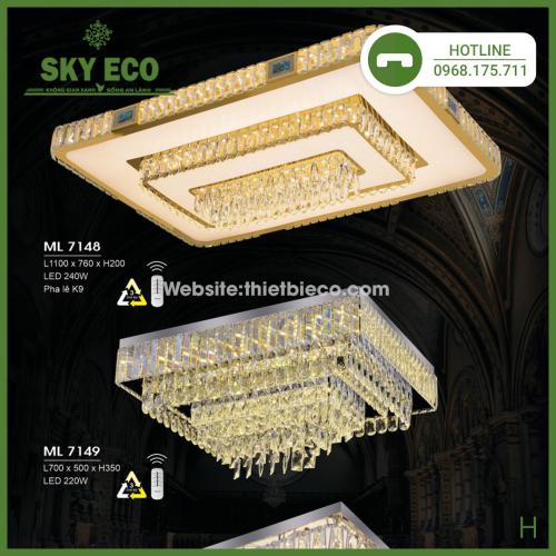 Đèn mâm ốp trần pha lê ML 7148